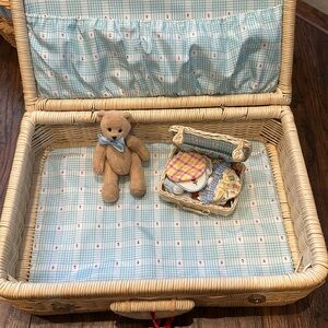 VTG Bitty Baby Wicker Suitcase